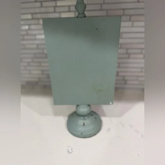 Rustic Teal Distressed Wooden Clip Stand Sign Holder - Picture 5 of 5